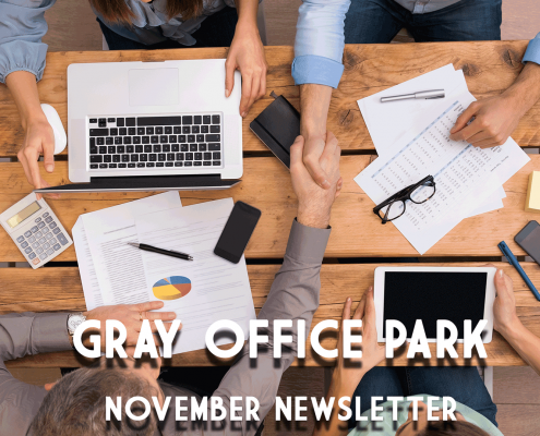 Gray office park newsletter